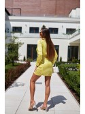 Shirt dress with a tied front, yellow FG642 - Online store - Boutique